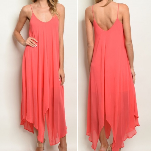 AQUA CHIFFON STYLE MAXI DRESS - Picture 7 of 8